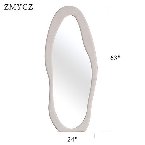 Wavy Floor Mirror (Irregular - White)