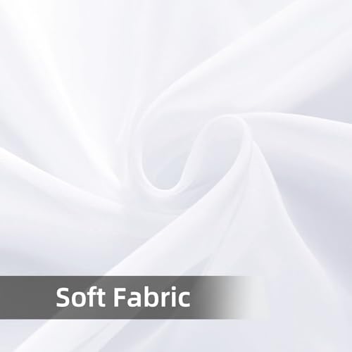 Solid Sheer Rod Pocket Curtain Voile Draperies 4 Panels White Beige Black Grey Ivory 52 Inch Width 54 Inch Long 1 Pair for Kitchen Bedroom Children Living Room Yard (Optical White / 52"W x 54"L (Pack of 4))