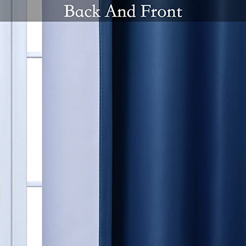 Blue to Grey White Ombre Room Darkening Curtains 72 Inch (52"W x 72"L (Pack of 2) / Blue to Grayish White)