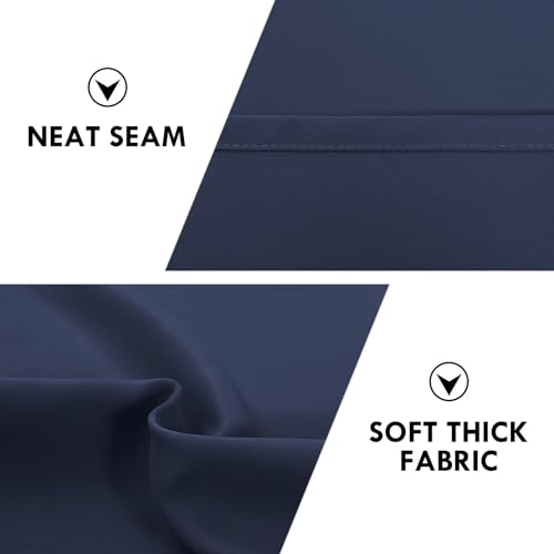 Wide Blackout Curtains for Bedroom Living Room 70 x 63 Inch Long Navy (Navy / 70"W x 63"L (Pack of 2))