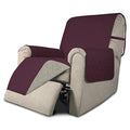 Reversible Couch Cover (Wine/Beige / Medium Recliner)