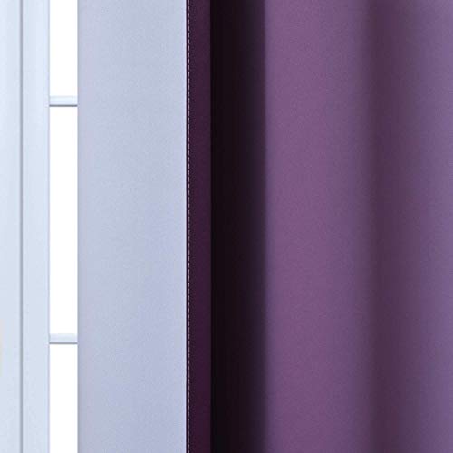 Greyish White to Purple Ombre Curtain for Bedroom 84 Inch (52"W x 84"L (Pack of 1) / Purple)