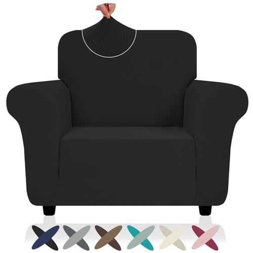 Chair Cover with Arms (- Black / Small (30"-47"))
