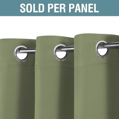 Blackout Curtain for Living Room Thermal Insulated Window Treatment Curtain Extra Long 96 inch Length Energy Saving Solid Grommet Top Blackout Drape (52"W x 96"L (Pack of 1) / Sage)