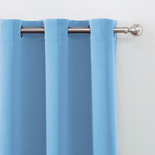 Sky Blue Blackout Curtains 42 x 54 Inch Length Set of 2 Panels Grommet Bedroom Curtains for Living Room (Sky Blue / 42"W x 54"L (Pack of 2))
