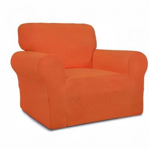 Stretch Chair Slipcover with Arm Washable Orange (Small Chair / Orange)