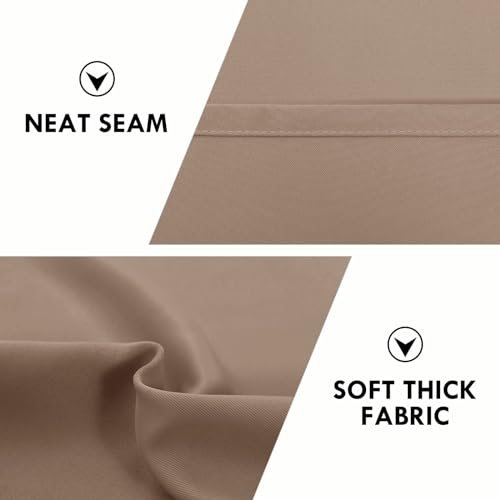 Wide Blackout Curtains for Bedroom Living Room 70 x 63 Inch Long Khaki (Khaki / 70"W x 63"L (Pack of 2))