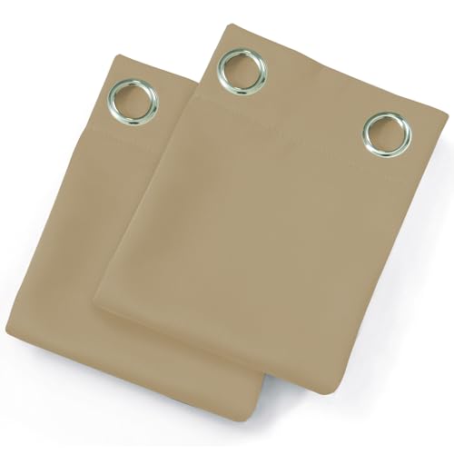 Blackout Curtains 52 x 120 Inch Long Beige Curtains Set of 2 Panels Room Darkening Curtains for Bedroom and Living Room (Beige / 52"W x 120"L (Pack of 2))