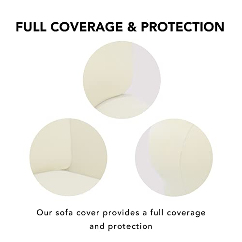 Stretch Loveseat Covers Fleece Couch Covers for Sofa Ivory (Medium Loveseat / Ivory)