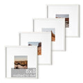White Square Frames Set of 4 (Set of 04 / White Oak / 8x8 in)