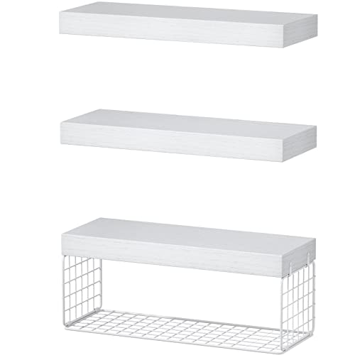 Bathroom Shelves Over Toilet Wall Mounted (3pcs / C. White)
