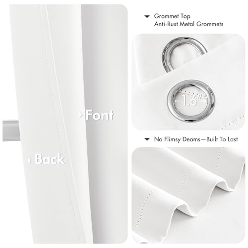 Blackout Curtains for Bedroom 2 Panels 40 x 45 Inch Long Pure White (Pure White / 40"W x 45"L (Pack of 2))