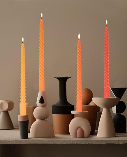 Taper Candle Blue Spiral Candle Sticks (E-Gradient blue)