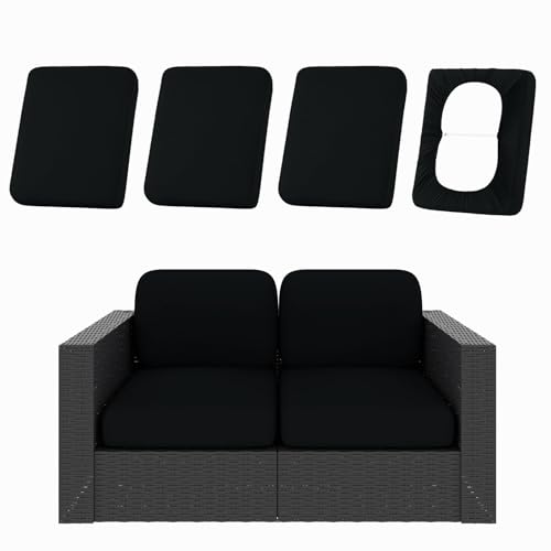 4Pcs Patio Cushion Covers (Black / 4PCS)