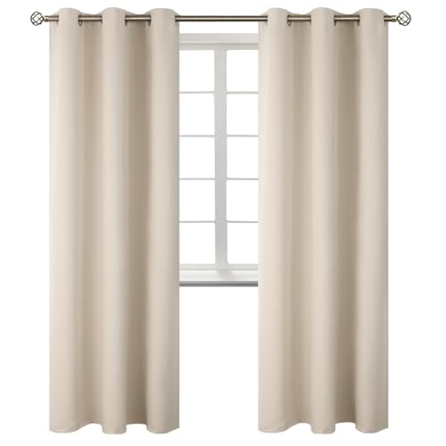 Champagne Room Darkening Curtains 84 Inch for Living Room (Champagne / 42"W x 84"L (Pack of 2))
