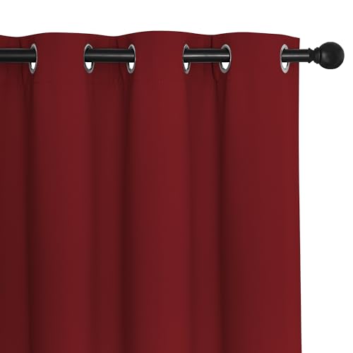 Burgundy Red Blackout Curtains for Bedroom (Burgundy Red / 100"W x 132"L (Pack of 1))