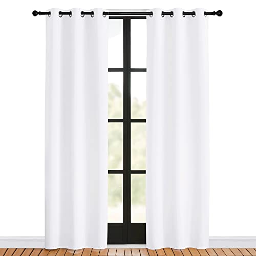 White Curtains 80 inch Length 2 Panels Set for Living Room (Pure White / 34"W x 80"L (Pack of 2))