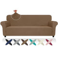 Oversized Super Stretch Couch Cover (- Light Coffee / X-Large (92"-115"))