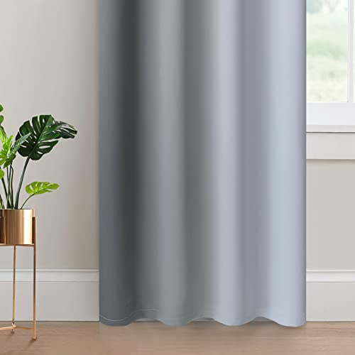 Ombre Curtains Grey and Greyish White for Living Room (52"W x 84"L (Pack of 2) / Grey)