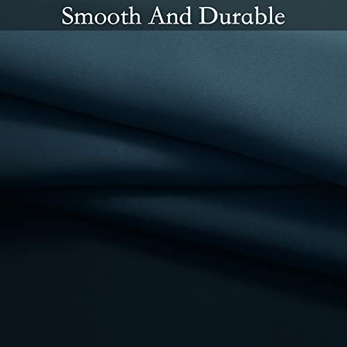 Ombre Gradient Navy Blue White to Gray Bedroom Curtains (52"W x 84"L (Pack of 2) / Navy Blue and White)