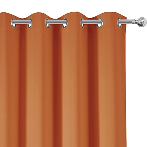 Orange Blackout Curtains 66 x 63 Inch Length (Orange / 66"W x 63"L (Pack of 2))