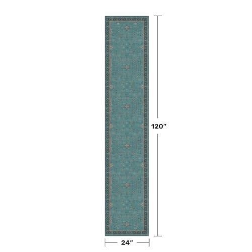 Boho 2x10 Extra Long Runner Rugs for Hallways (2' x 10' (Runner) / Emerald Teal)