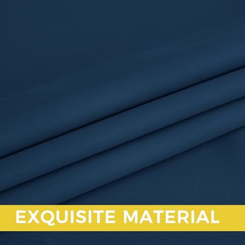 Morrocan Blue Room Darkening Curtains 36 Inches Long 2 Panels for Living Room (Dark Blue / 40"W x 36"L (Pack of 2))