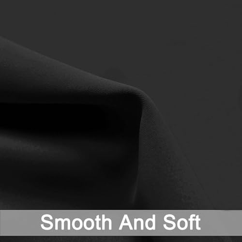 Blackout Curtains 38x36 inch Black Thermal Drapes (Black / 38"W x 36"L (Pack of 2))