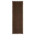 2.5x10 Scalloped Washable Runner Rug Long Hallway Kitchen Rug (Dark Brown / 2'6" x 10' (Rectangular))