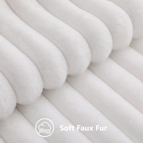 Fall Faux Fur Throw Pillow Covers 20x20 Set of 2 White (White / 20" x 20" (Pack of 2))