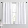 54 inch Blackout Curtains for Living Room Bedroom (Pure White / 42"W x 54"L (Pack of 2))