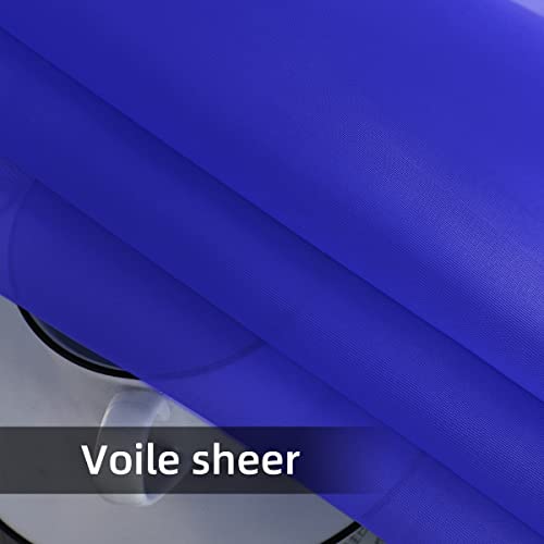 Sheer Voile Window Treatment Rod Pocket Curtain Panels for Kitchen Bedroom Living Room Drapes Sunlight Filtering Privacy Semi Home Decor Assorted Colors Sizes (Blue Sapphire / 52"W x 108"L (Pack of 2))