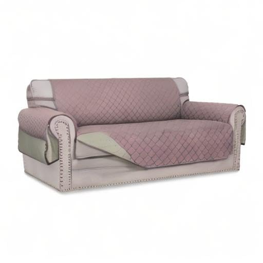 Reversible Couch Cover (Pink/Beige / Medium-XL Loveseat)