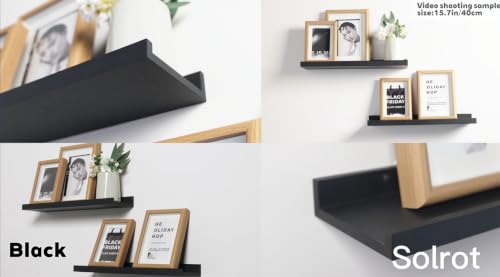 Black Floating Shelves for Wall Decor (Black / 23.6in)