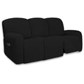 Super Stretch 3 Seats Recliner Sofa Couch Cover with Pocket (Large Recliner Sofa / Black)