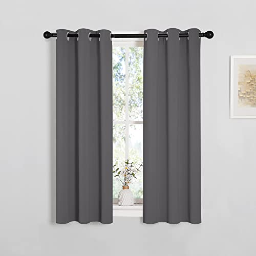 Grey Blackout Curtains for Bedroom 29" Wide x 45" Long 2 Panels (Grey / 29"W x 45"L (Pack of 2))