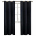 Black Blackout Curtains for Living Room 84 Inch Long (Black / 42"W x 84"L (Pack of 2))