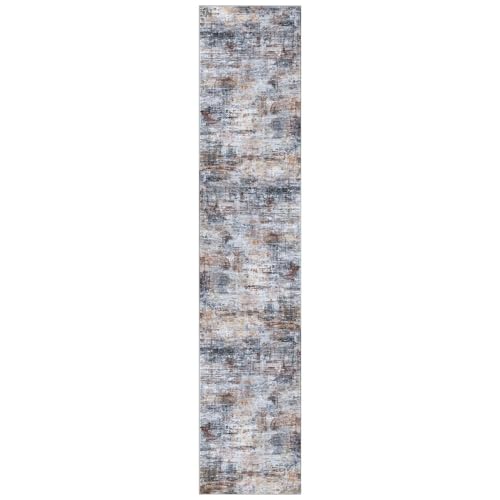 Abstract Runner Rug 3x14 Ft Washable Runners for Hallways (Orange/Brown/Grey / 3' x 14' (Rectangular))