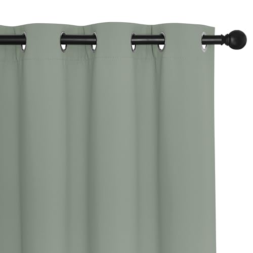Blackout Curtains 63 inches Long for Living Room Bedroom (Sage Green / 100"W x 63"L (Pack of 1))