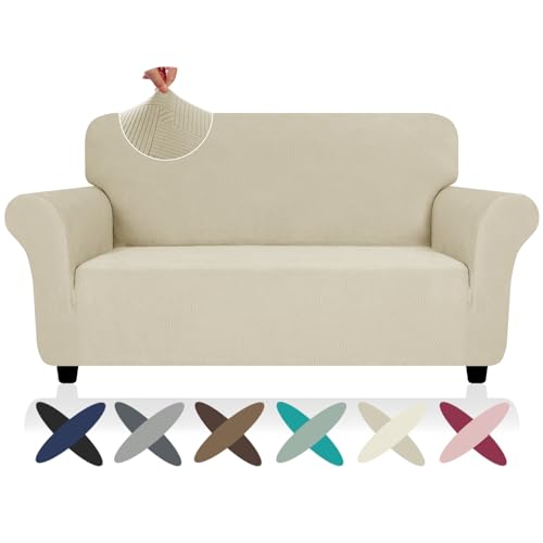 Super Stretch Loveseat Covers (- Khaki / Medium (57"-70"))