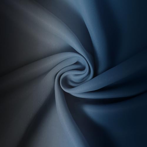 Dark Blue Black Ombre Curtains 52x54 Inche Long 2 (52"W x 54"L (Pack of 2) / Dark Blue and Black)