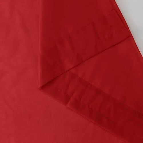 Sheer Voile Window Treatment Rod Pocket Curtain Panels for Kitchen Bedroom Living Room Drapes Sunlight Filtering Privacy Semi Home Decor Assorted Colors Sizes (Christmas Red / 52"W x 96"L (Pack of 2))
