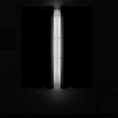 Light Beige Blackout Curtains 42 x 54 Inch Length Set of 2 Panels Grommet Bedroom Curtains for Living Room (Light Beige / 42"W x 54"L (Pack of 2))