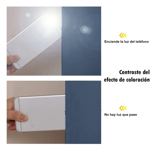100% Blackout Curtains with Black Liners (Stone Blue / 52"W x 45"L (Pack of 2))