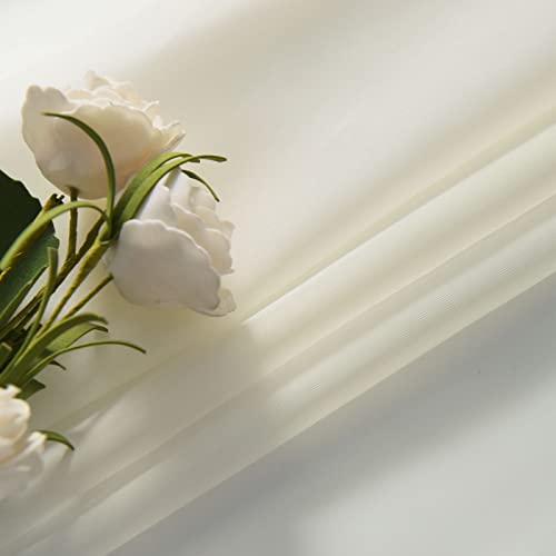 Basic Rod Pocket Sheer Voile Window Curtain Panels White 1 Pair 2 Panels 60 Width 108 Inch Long for Kitchen Bedroom Children Living Room Yard (Ivory / 60"W x 108"L (Pack of 2))