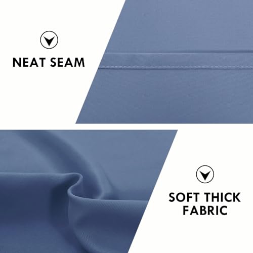 Wide Blackout Curtains for Bedroom 70 x 63 Inch Long Dusty Blue (Dusty Blue / 70"W x 63"L (Pack of 2))