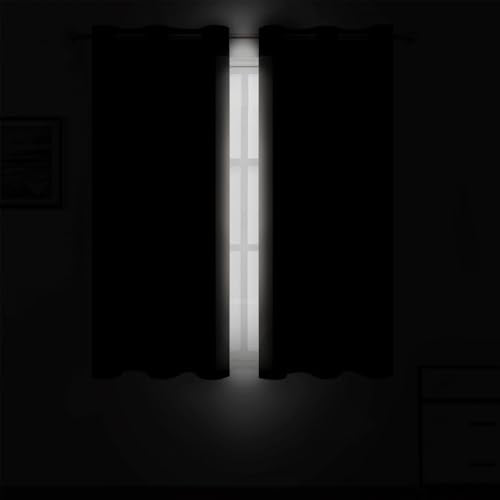 Blackout Curtains 66 x 54 Inch Long Light Beige Curtains Set of 2 Panels Room Darkening Curtains for Bedroom and Living Room (Light Beige / 66"W x 54"L (Pack of 2))