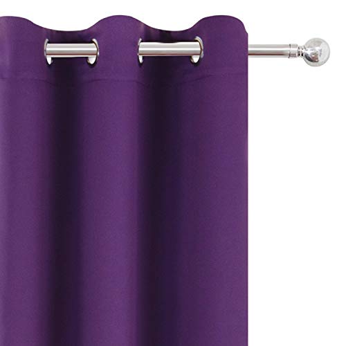 Purple Blackout Curtains 40 x 63 Inch Length (Purple / 40"W x 63"L (Pack of 2))