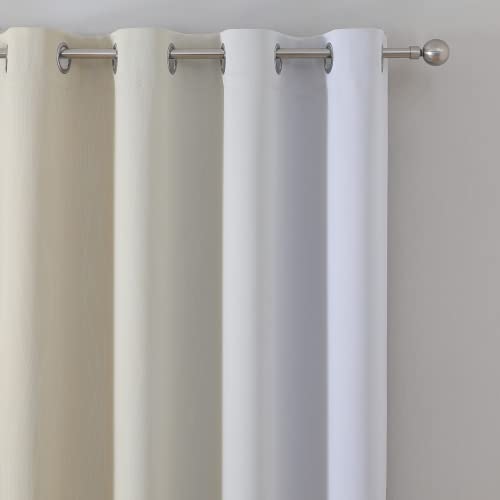 Beige and Grayish White Ombre Blackout Curtains for Bedroom 63 Inches Long (Beige and Greyish White / 52"W x 63"L (Pack of 2))
