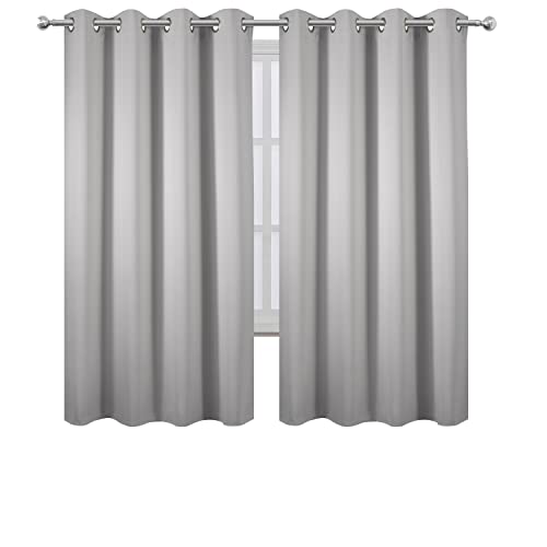 Light Grey Blackout Curtains 66 x 63 Inch Length (Light Grey / 66"W x 63"L (Pack of 2))